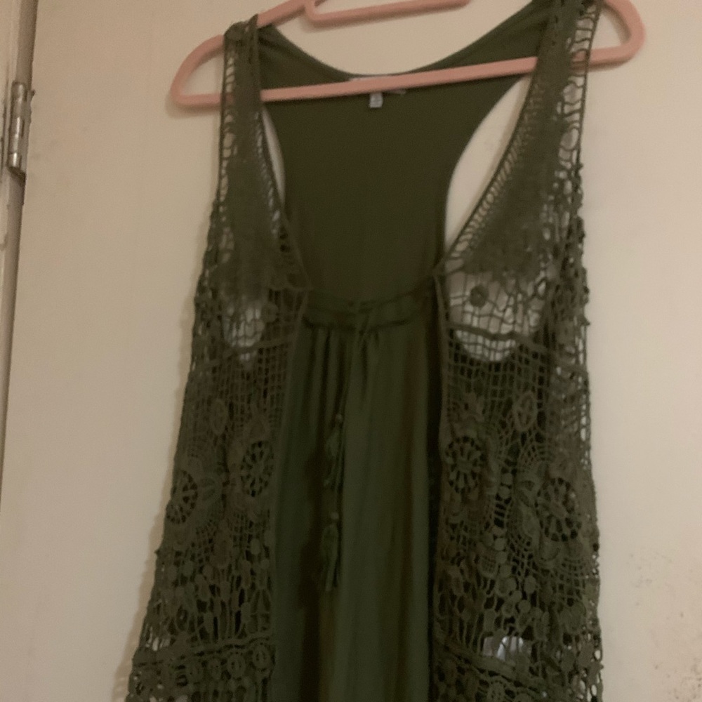 Green Crochet Vest